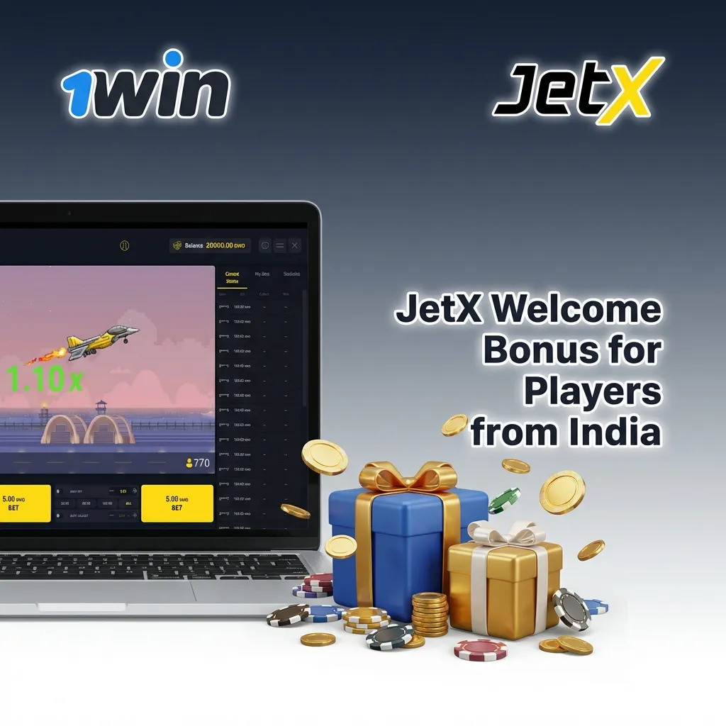 JetX 500% welcome bonus up to ₹75,000 for Indian players on 1win casino with 30x wagering requirements