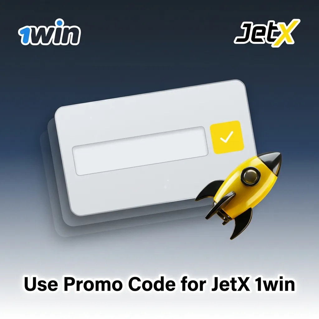 Players entering promo code JETX1WIN on 1win platform to unlock bonus funds and free bets for JetX game